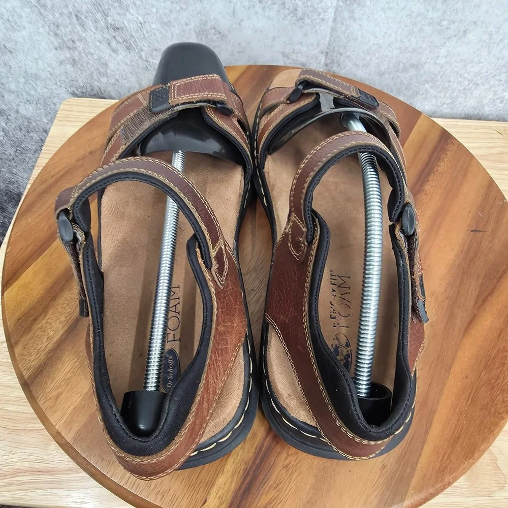 Dr Scholls‎ Sandals Mens 13 M Gus Brown Leather Straps Comfort